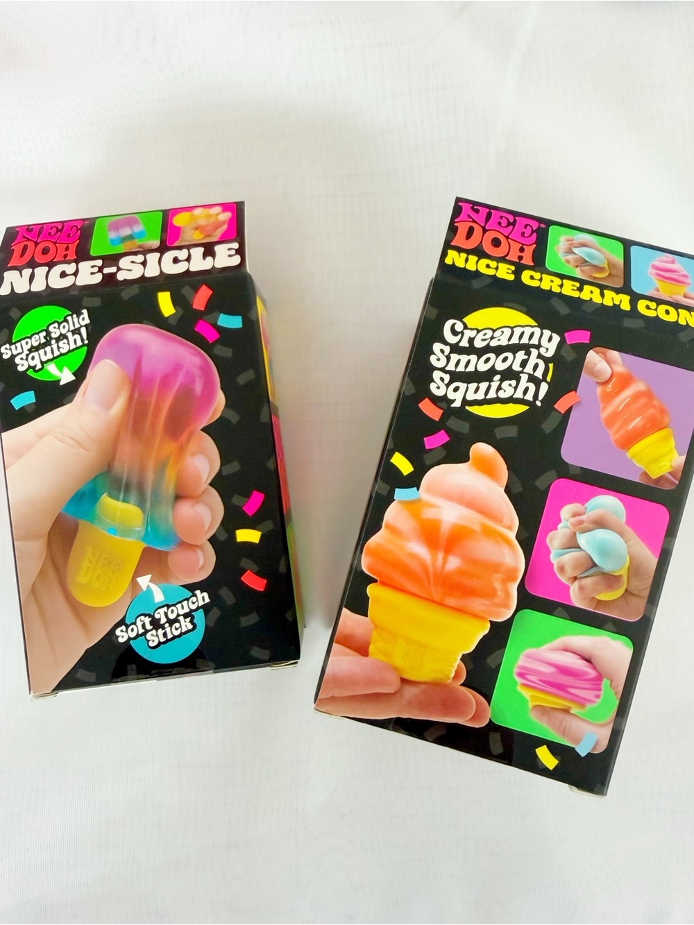 💖 Rare Pink NeeDoh Nice Cream Cone & Nice-Sicle Bundle of 2 NEW Sensory Fidgets - Picture 4 of 4